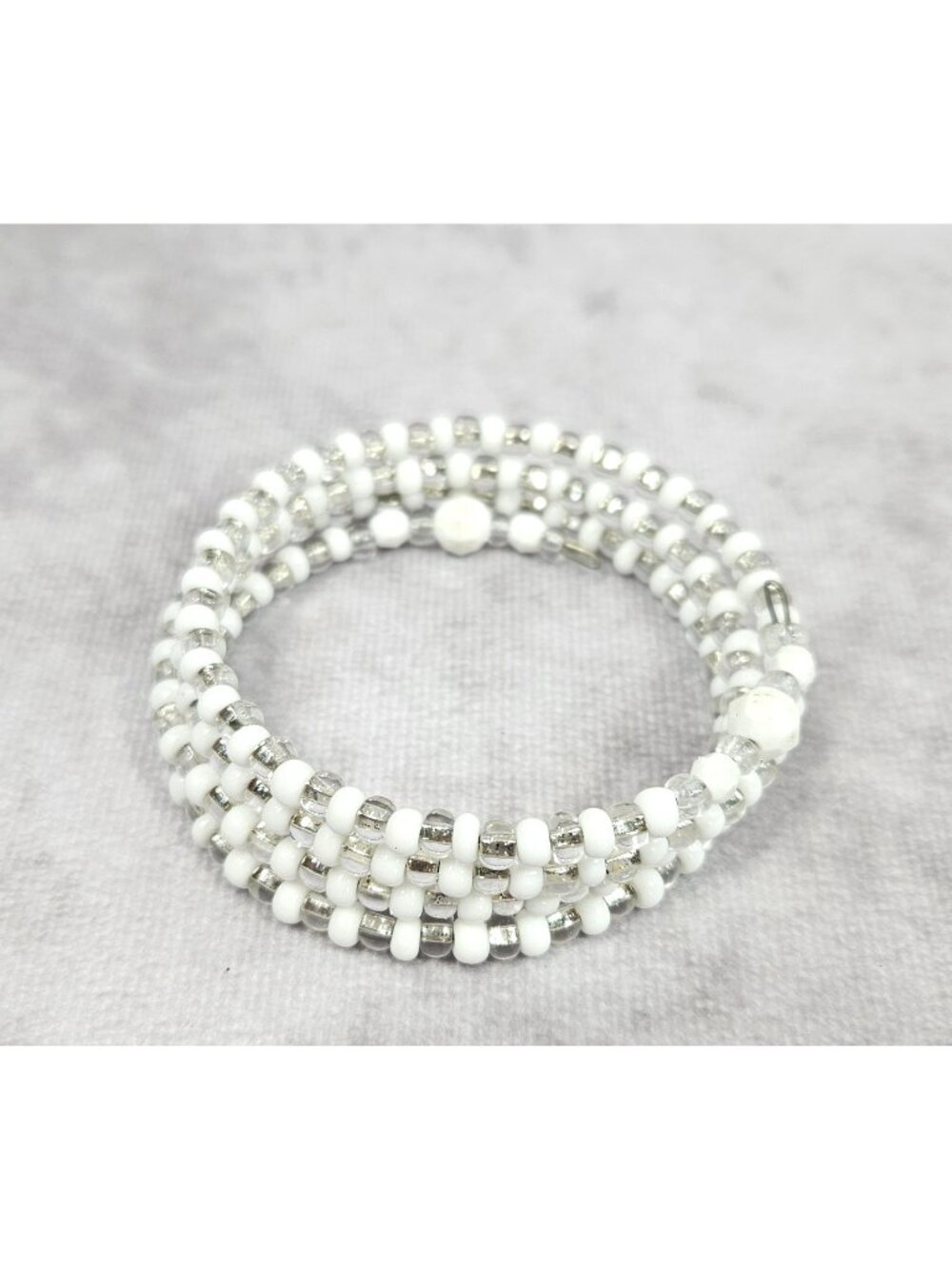 LDE OSHUN Ochun bracelet Crystal and Czechs White Yoruba religion and Santería